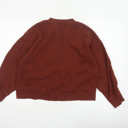 COS Women's Brown S Pullover Crew Neck 100% Cotton Sweatshirt