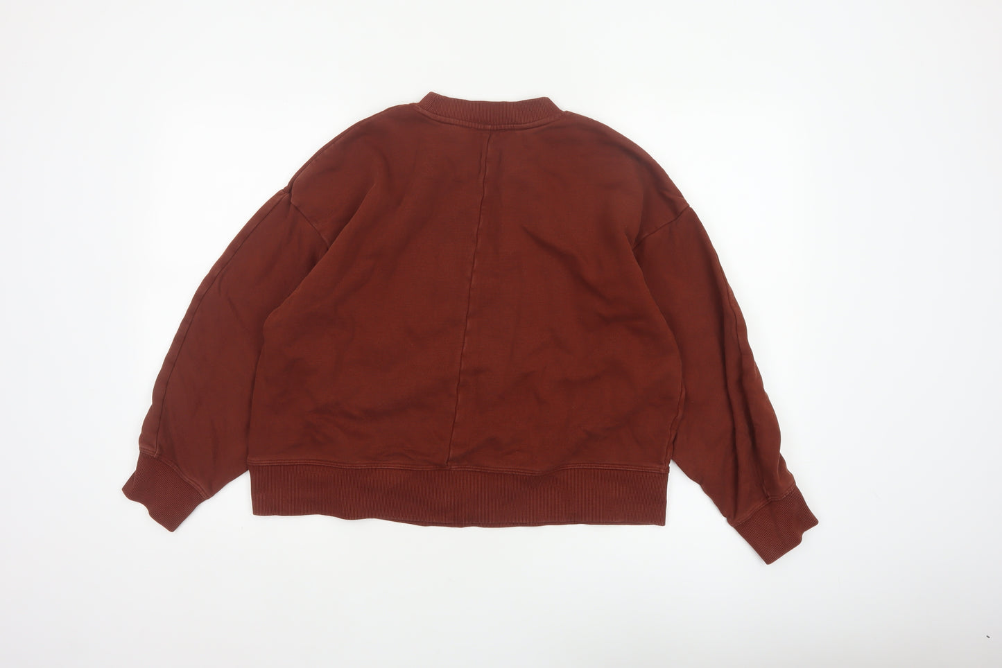 COS Women's Brown S Pullover Crew Neck 100% Cotton Sweatshirt