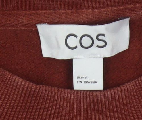 COS Women's Brown S Pullover Crew Neck 100% Cotton Sweatshirt
