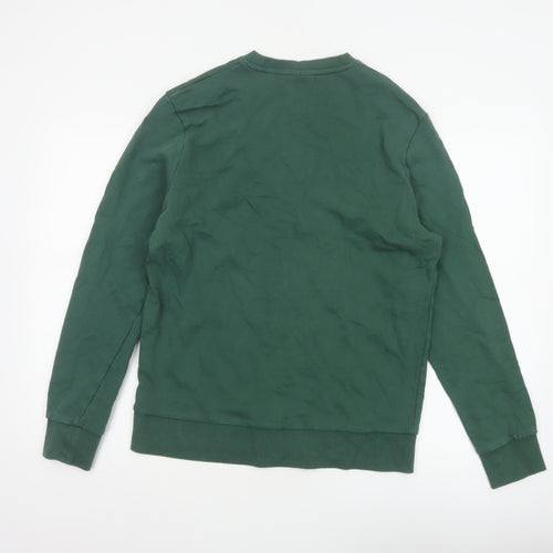 Jack & Jones Men’s Green L Crew Neck Logo Stripe Pullover Sweatshirt