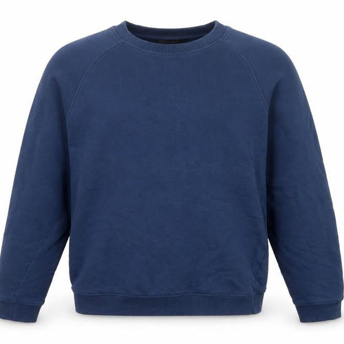 H&M Men’s Blue Small Regular Fit Crew Neck Cotton Pullover Sweatshirt