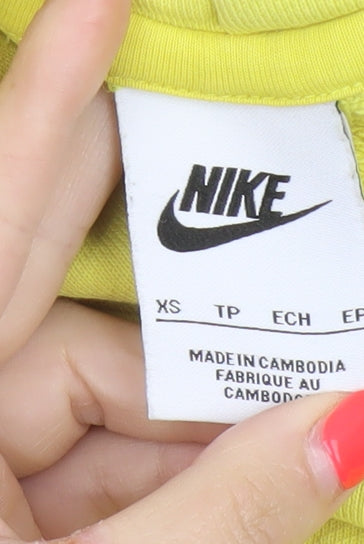 Nike Air Women’s Yellow XS Pullover Hoodie Logo Pocket