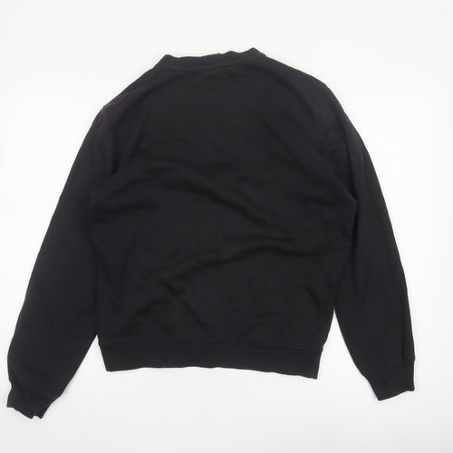 Champion Women Black S Pullover Sweatshirt Logo Crew Neck Cotton Blend
