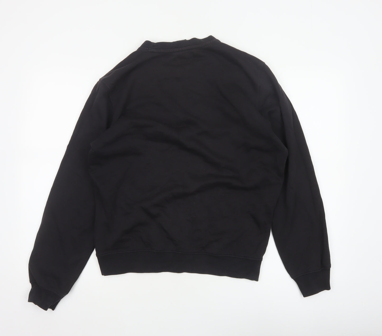 Champion Women Black S Pullover Sweatshirt Logo Crew Neck Cotton Blend
