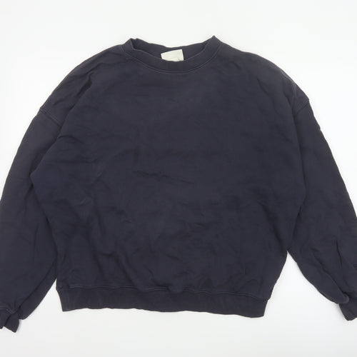 H&M Move Men’s Blue L Crew Neck Cotton Pullover Sweatshirt