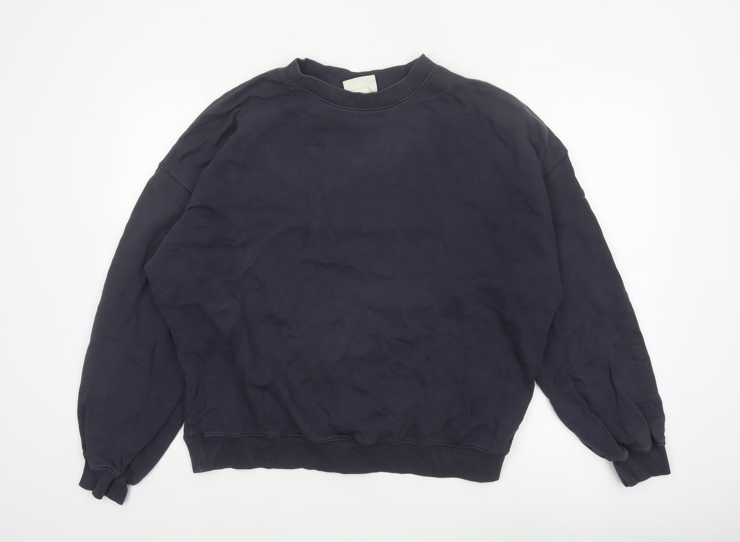 H&M Move Men’s Blue L Crew Neck Cotton Pullover Sweatshirt