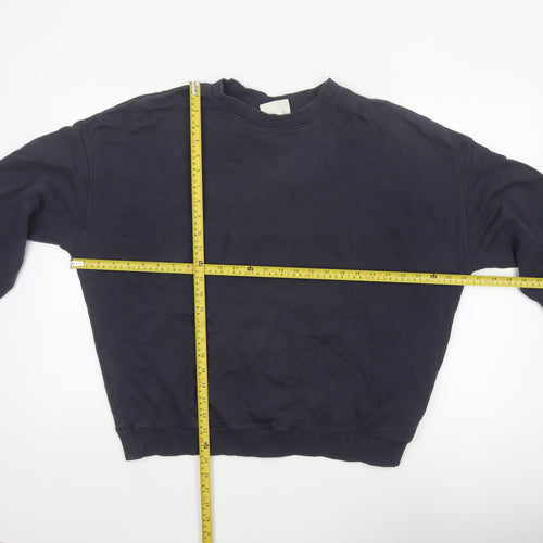 H&M Move Men’s Blue L Crew Neck Cotton Pullover Sweatshirt