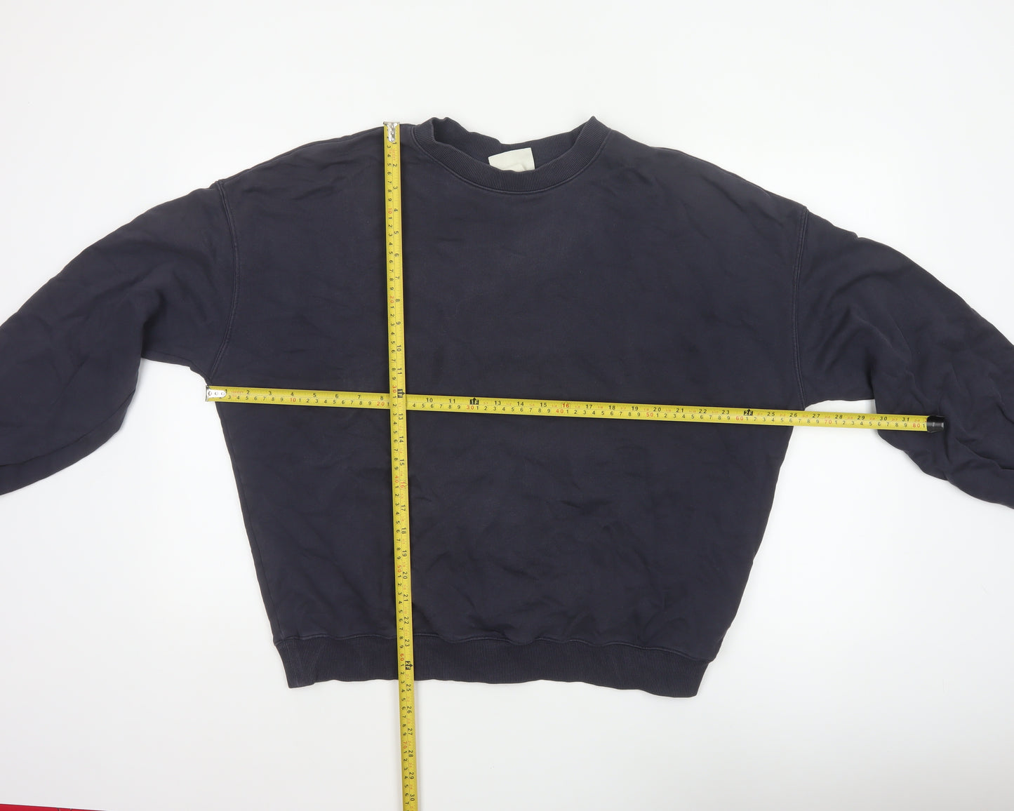 H&M Move Men’s Blue L Crew Neck Cotton Pullover Sweatshirt