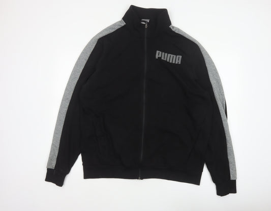 Puma Men’s Black Grey XL Full Zip Track Jacket Logo Sports