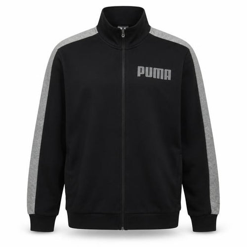 Puma Men’s Black Grey XL Full Zip Track Jacket Logo Sports