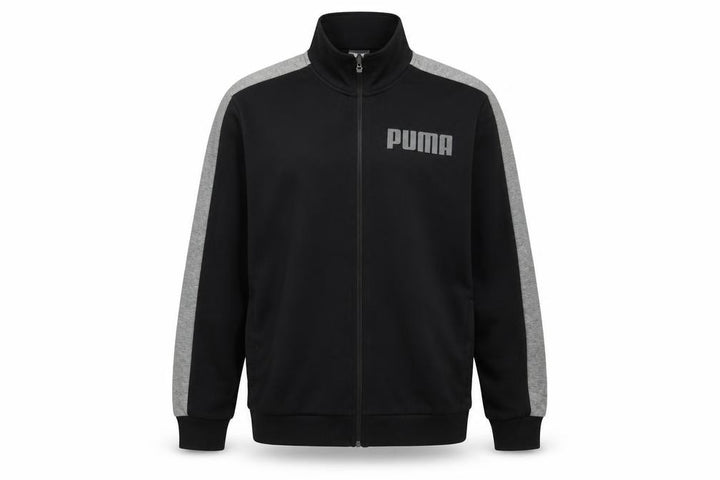 Puma Men’s Black Grey XL Full Zip Track Jacket Logo Sports