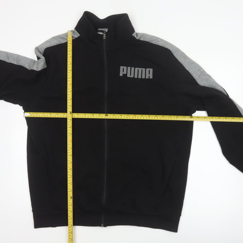 Puma Men’s Black Grey XL Full Zip Track Jacket Logo Sports