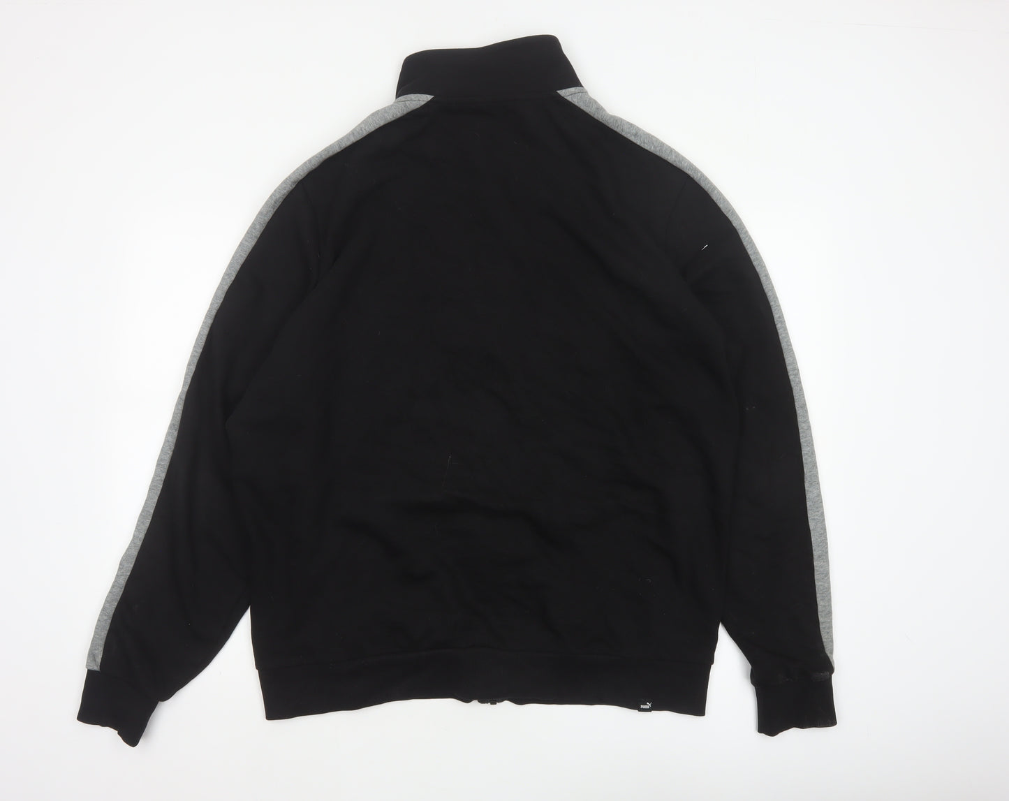 Puma Men’s Black Grey XL Full Zip Track Jacket Logo Sports