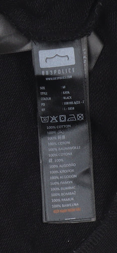 883 Police Women Black M Pullover Hoodie Logo Cotton