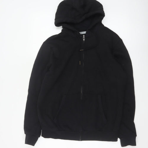 Tu Men’s Black M Full Zip Hooded Fleece Hoodie Pockets