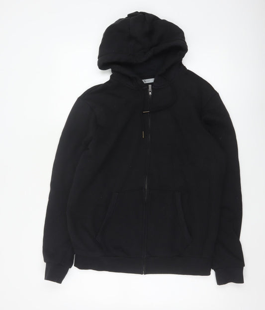 Tu Men’s Black M Full Zip Hooded Fleece Hoodie Pockets