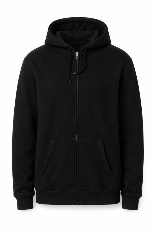 Tu Men’s Black M Full Zip Hooded Fleece Hoodie Pockets