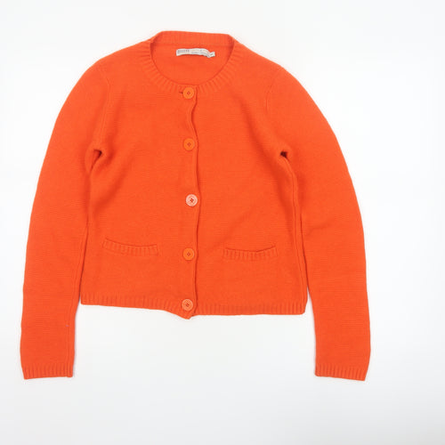Seasalt Cornwall Women’s Orange Merino Wool Cardigan Size 8