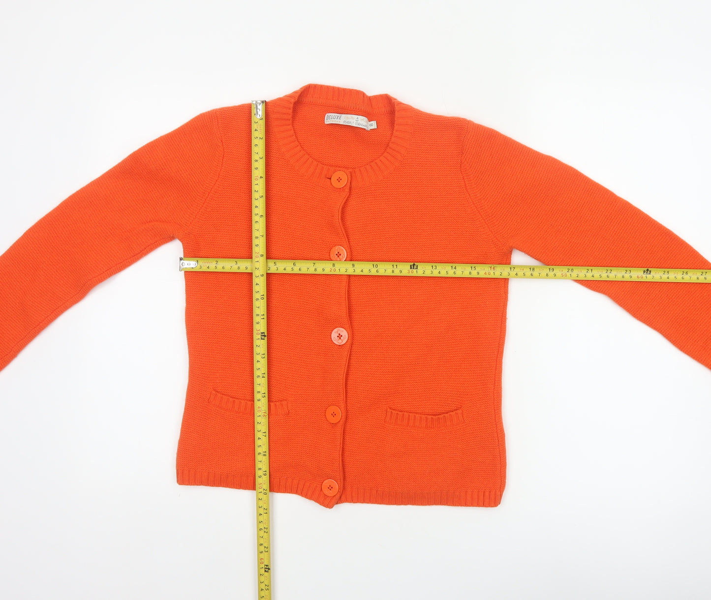 Seasalt Cornwall Women’s Orange Merino Wool Cardigan Size 8