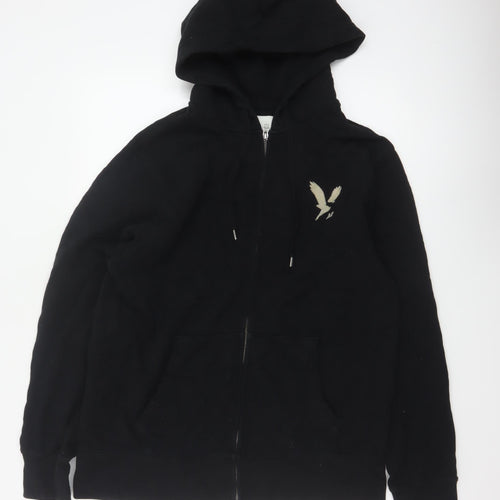 American Eagle Men’s Black L Full Zip Hooded Fleece Logo Hoodie