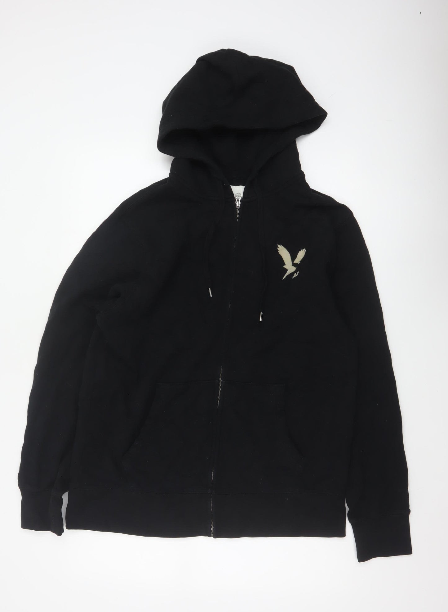 American Eagle Men’s Black L Full Zip Hooded Fleece Logo Hoodie
