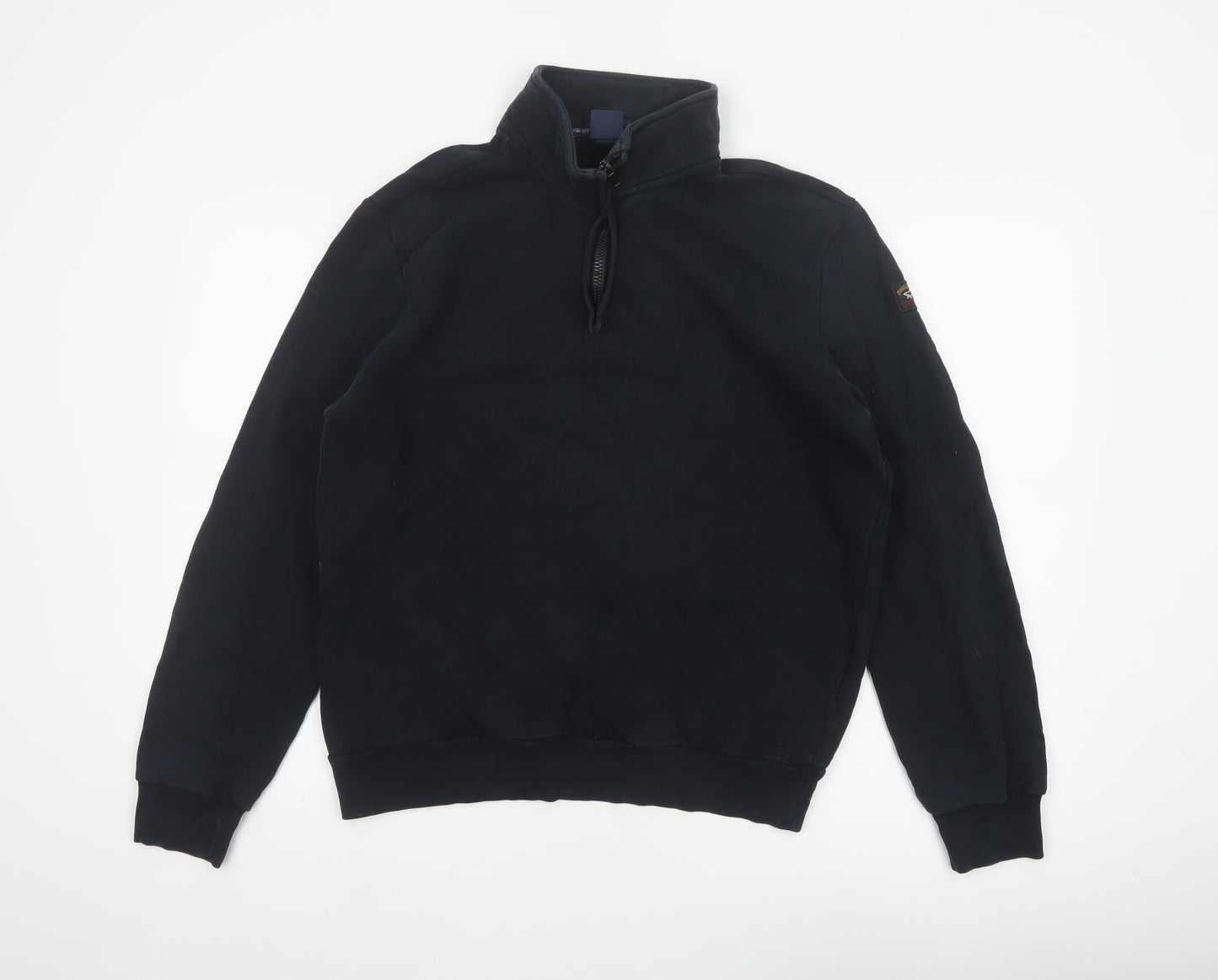Paul & Shark Mens Black XL 1/4 Zip High Neck Cotton Sweatshirt