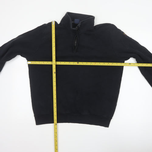 Paul & Shark Mens Black XL 1/4 Zip High Neck Cotton Sweatshirt