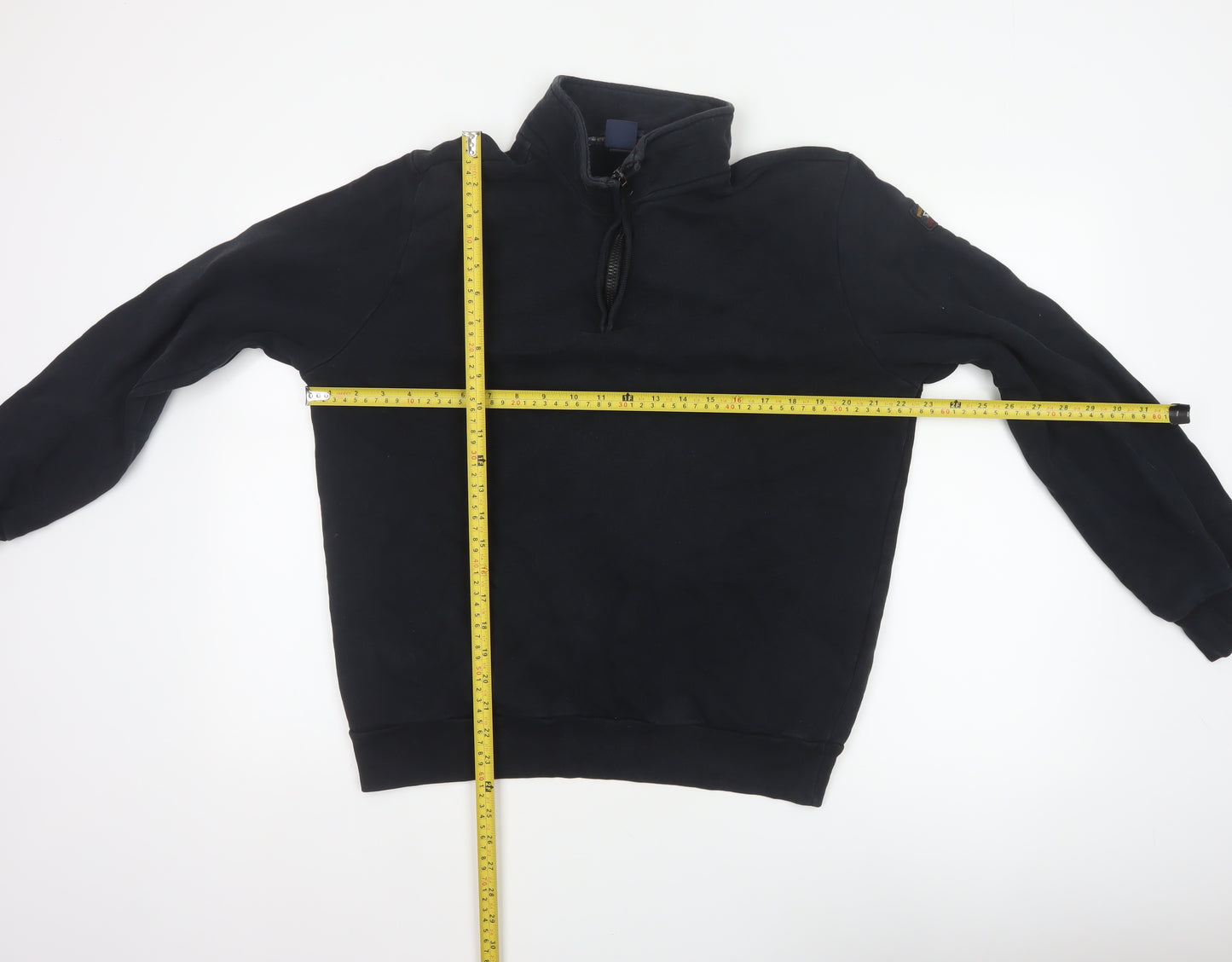 Paul & Shark Mens Black XL 1/4 Zip High Neck Cotton Sweatshirt