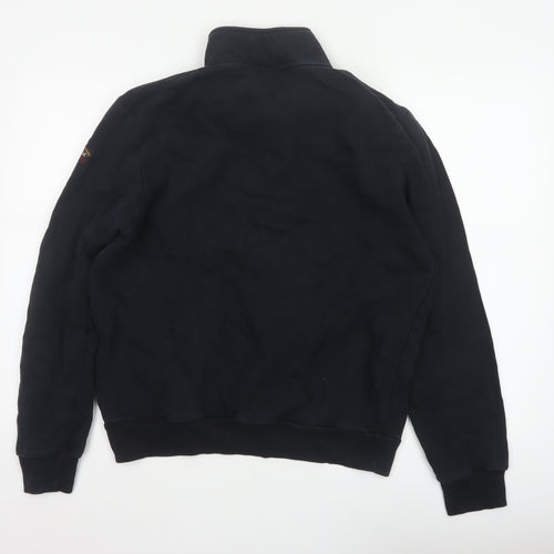 Paul & Shark Mens Black XL 1/4 Zip High Neck Cotton Sweatshirt