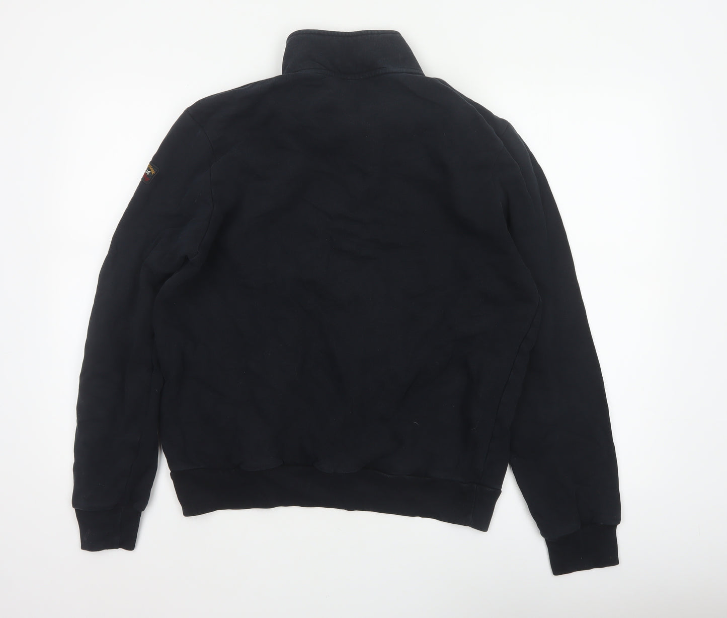 Paul & Shark Mens Black XL 1/4 Zip High Neck Cotton Sweatshirt