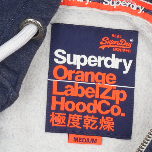 Superdry Men’s Blue Medium Orange Label Full Zip Hooded Hoodie