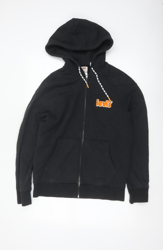 Levi's Men's Black S Relaxed Full Zip Logo Hoodie