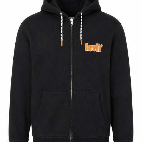 Levi's Men's Black S Relaxed Full Zip Logo Hoodie