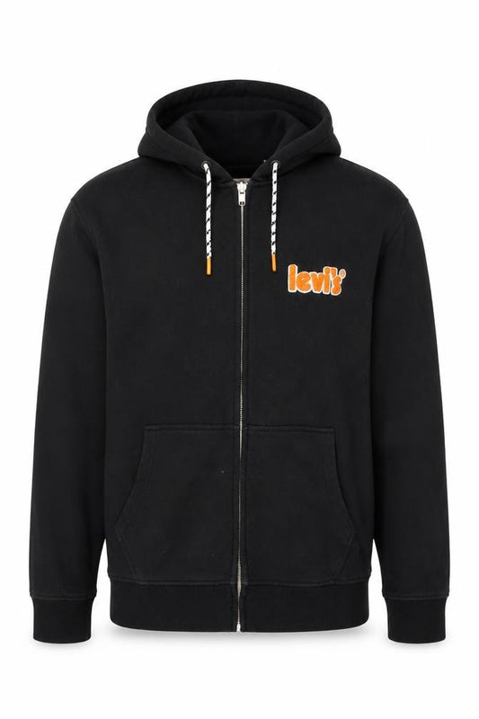 Levi's Men's Black S Relaxed Full Zip Logo Hoodie