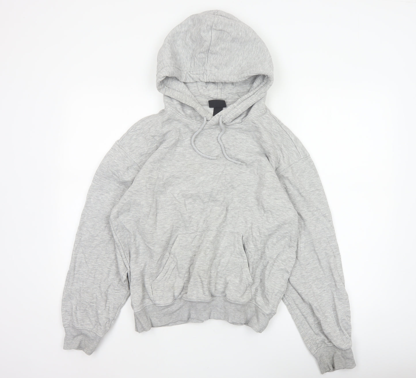H&M Women Grey XS Relaxed Fit Fleece Pullover Hoodie