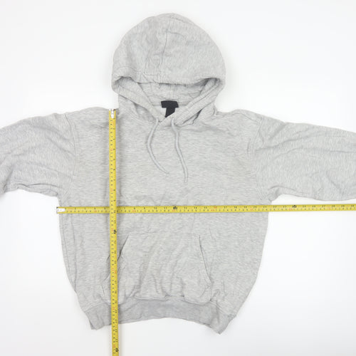 H&M Women Grey XS Relaxed Fit Fleece Pullover Hoodie