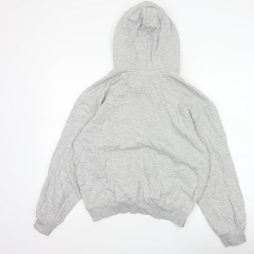 H&M Women Grey XS Relaxed Fit Fleece Pullover Hoodie
