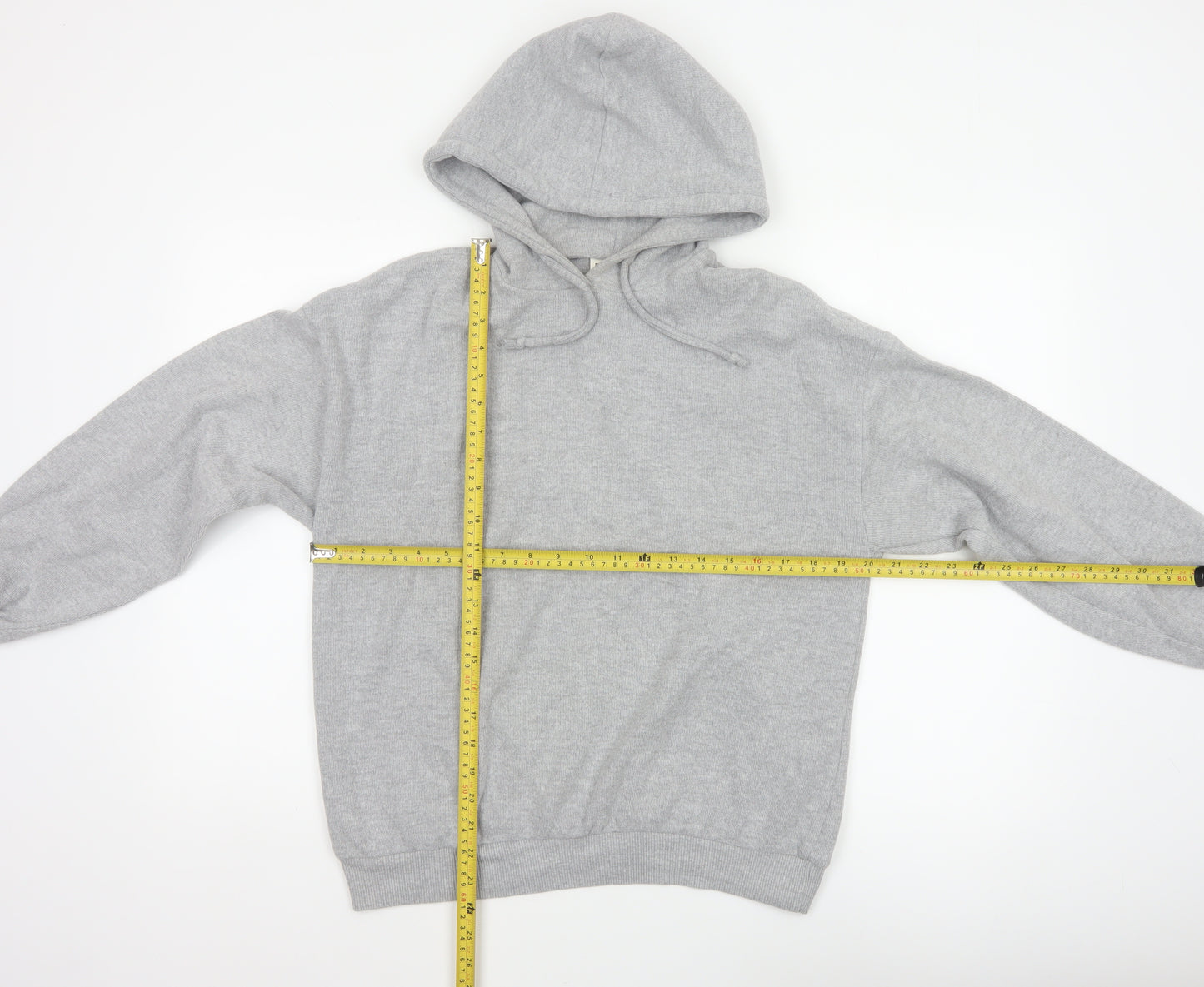 Pull&Bear Men’s Grey M Pullover Hoodie Drawstring Pockets