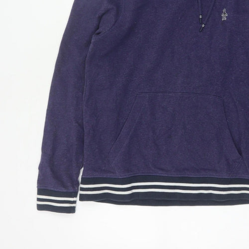 Original Penguin Men’s Purple S Pullover Hoodie Striped Trim