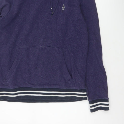 Original Penguin Men’s Purple S Pullover Hoodie Striped Trim