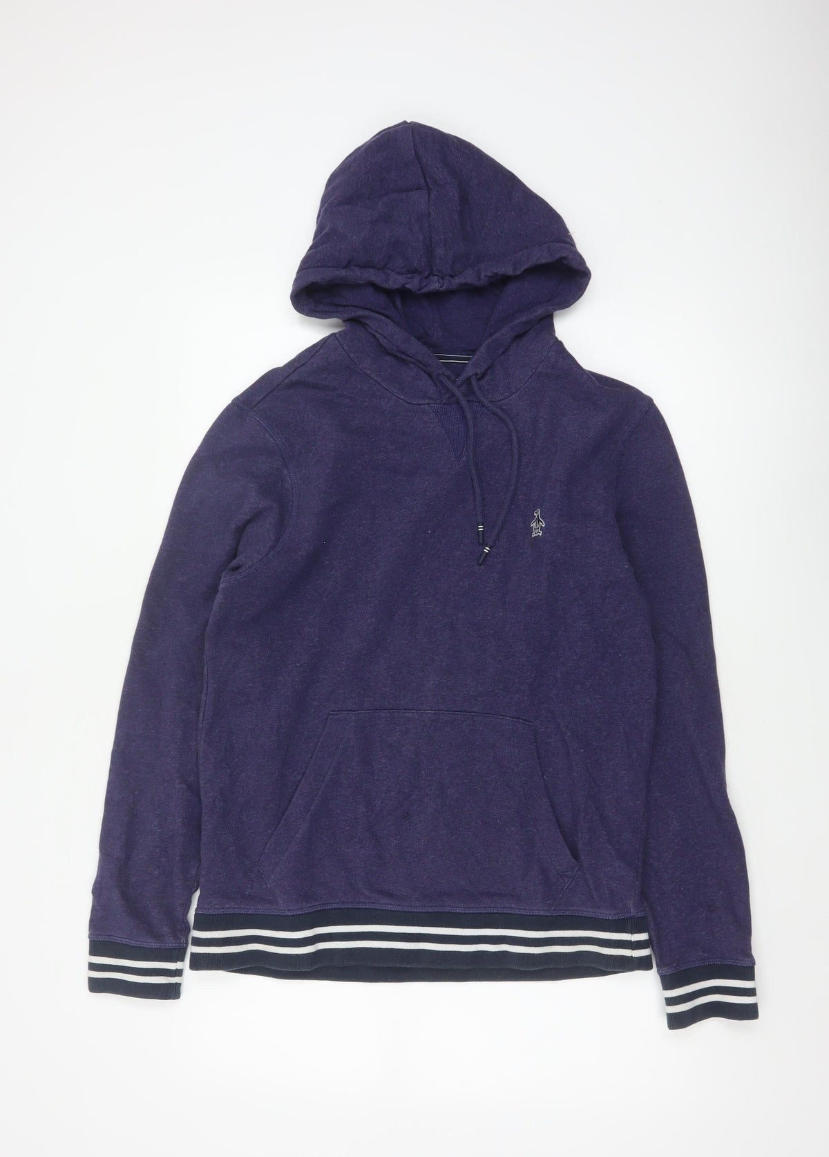 Original Penguin Men’s Purple S Pullover Hoodie Striped Trim