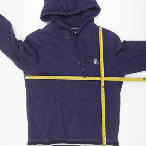 Original Penguin Men’s Purple S Pullover Hoodie Striped Trim