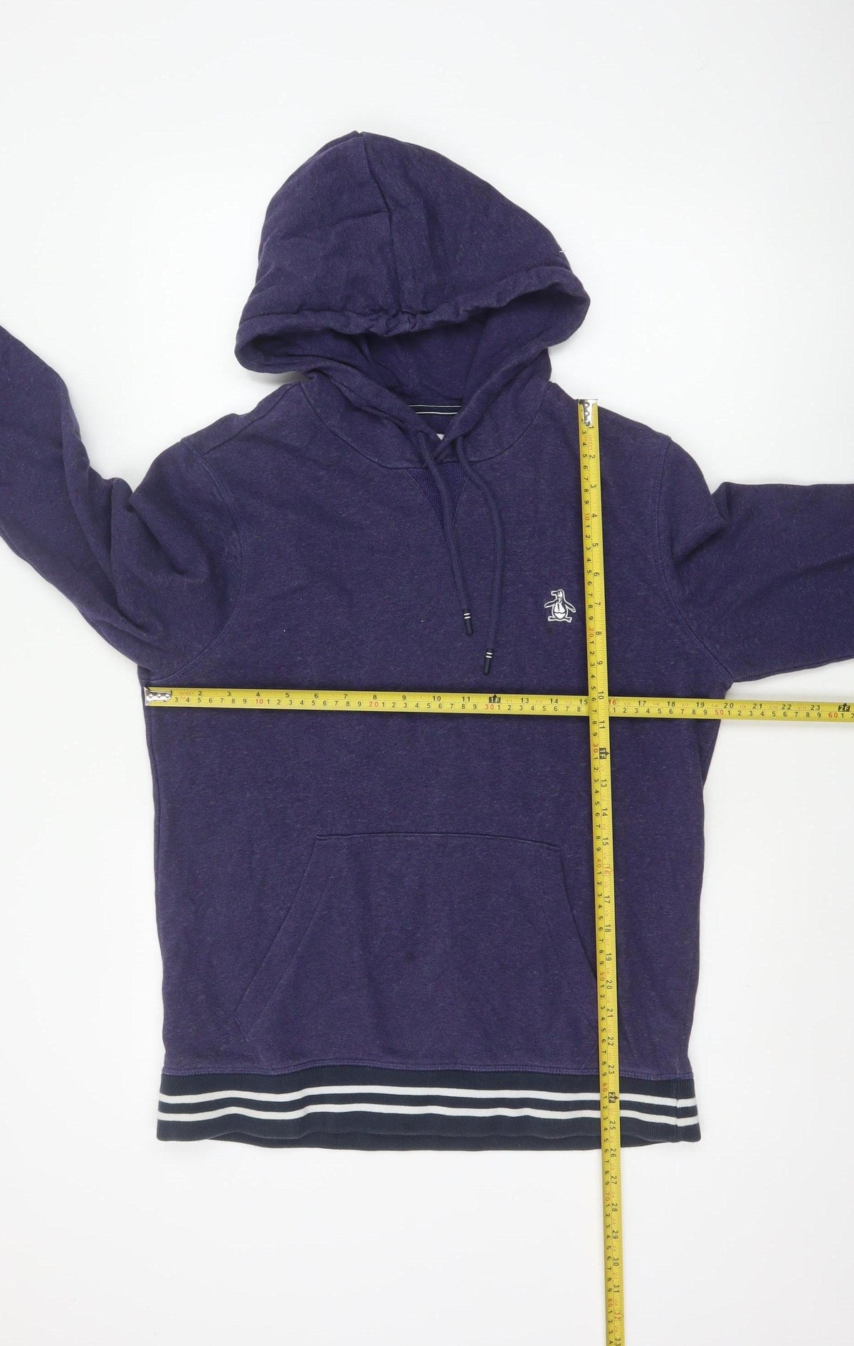Original Penguin Men’s Purple S Pullover Hoodie Striped Trim