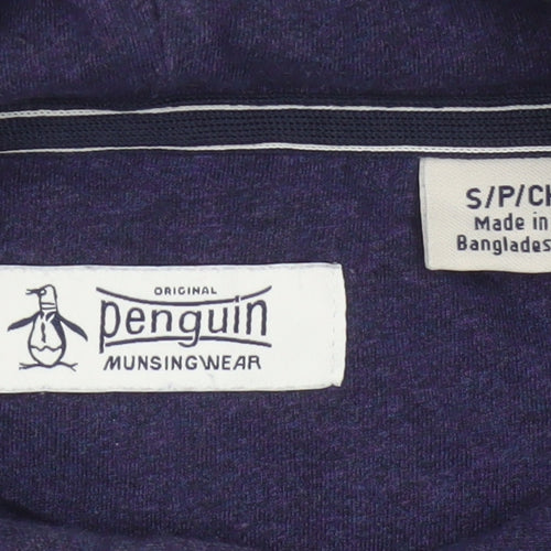 Original Penguin Men’s Purple S Pullover Hoodie Striped Trim
