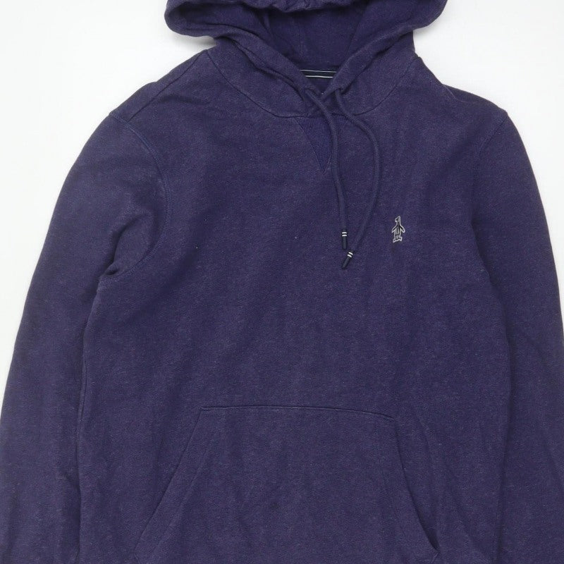 Original Penguin Men’s Purple S Pullover Hoodie Striped Trim