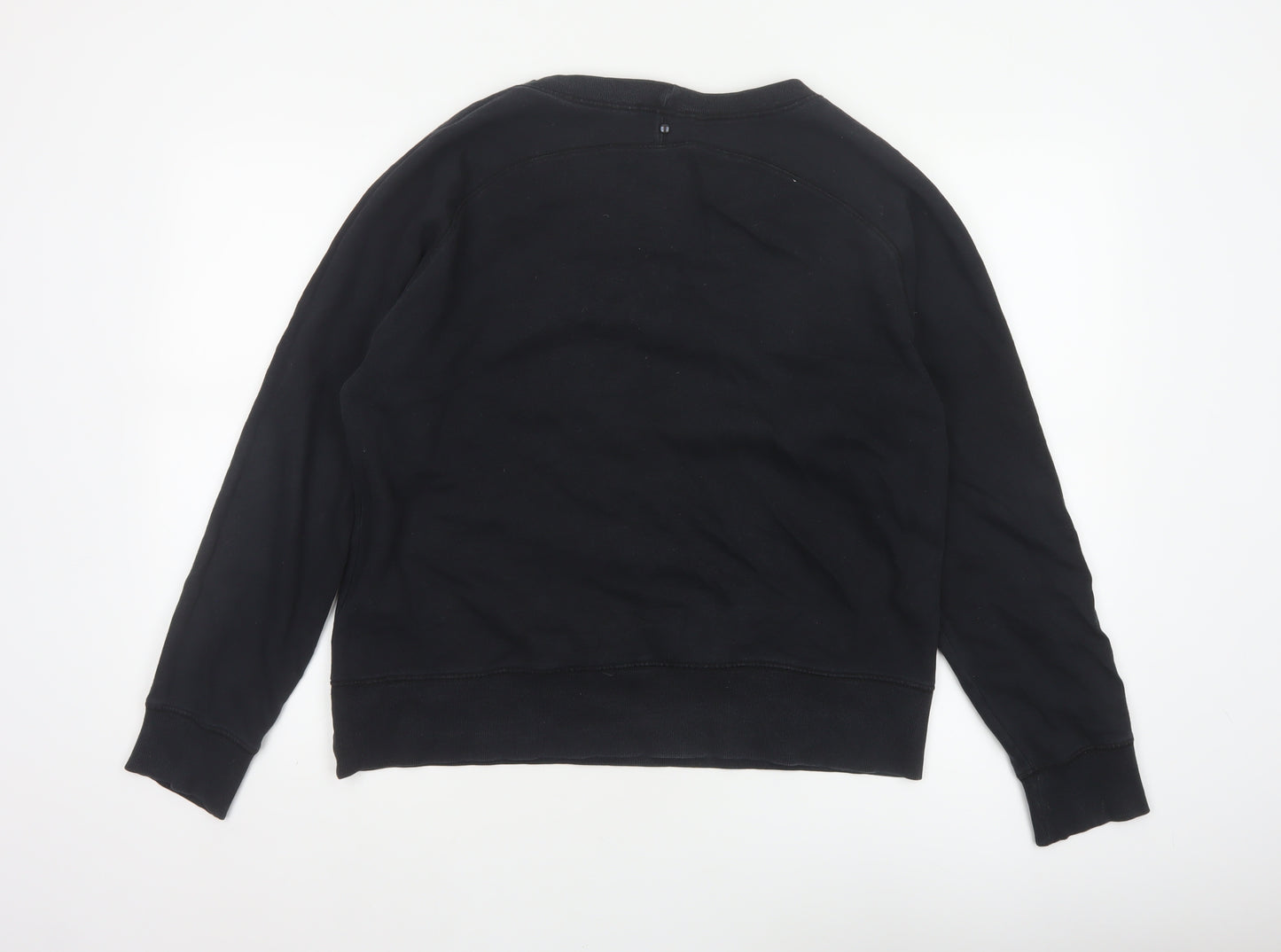 Diesel Women Black M Pullover Sweatshirt Bird Graphic 100% Cotton