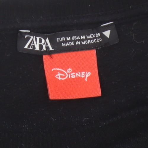 Zara Disney Women Black M Pullover Sweatshirt Mickey Paris Graphic