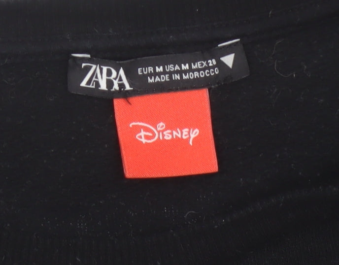 Zara Disney Women Black M Pullover Sweatshirt Mickey Paris Graphic