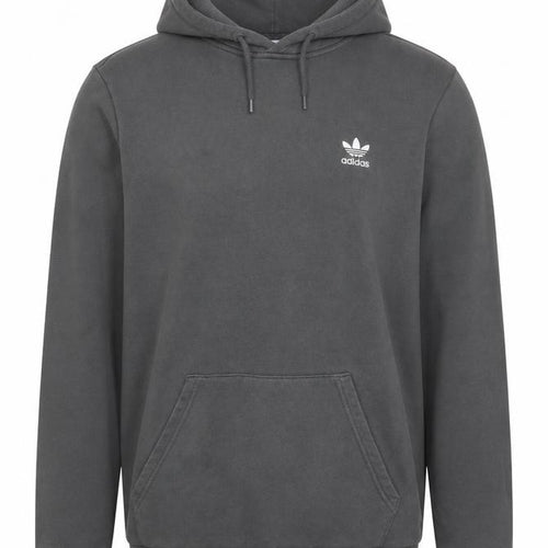 Adidas Men’s Grey S Pullover Hoodie Trefoil Logo Cotton Kangaroo Pocket