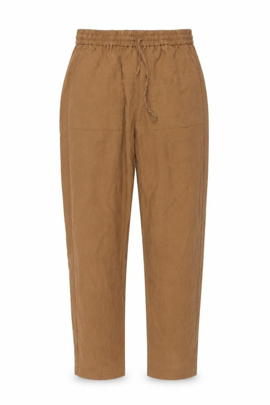 M&S Women Brown Size 12 Regular Tapered Drawstring Jogger Trousers